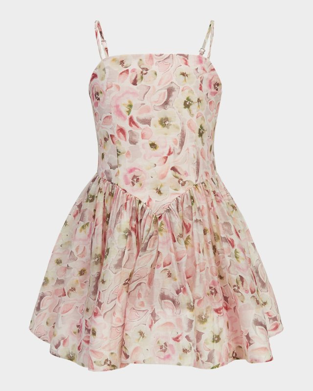 Girl's Marabella Floral-Print Dress, Size 7-14